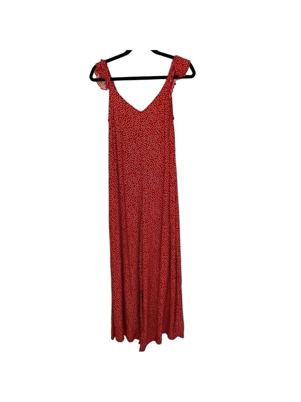 NWT New Elan Adorable Jumpsuit Ditzy Daisy Red White Wide Leg Woman’s Small